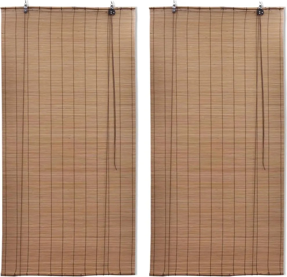 vidaXL Jaluzele din bambus tip rulou, 2 buc., maro, 150 x 220 cm