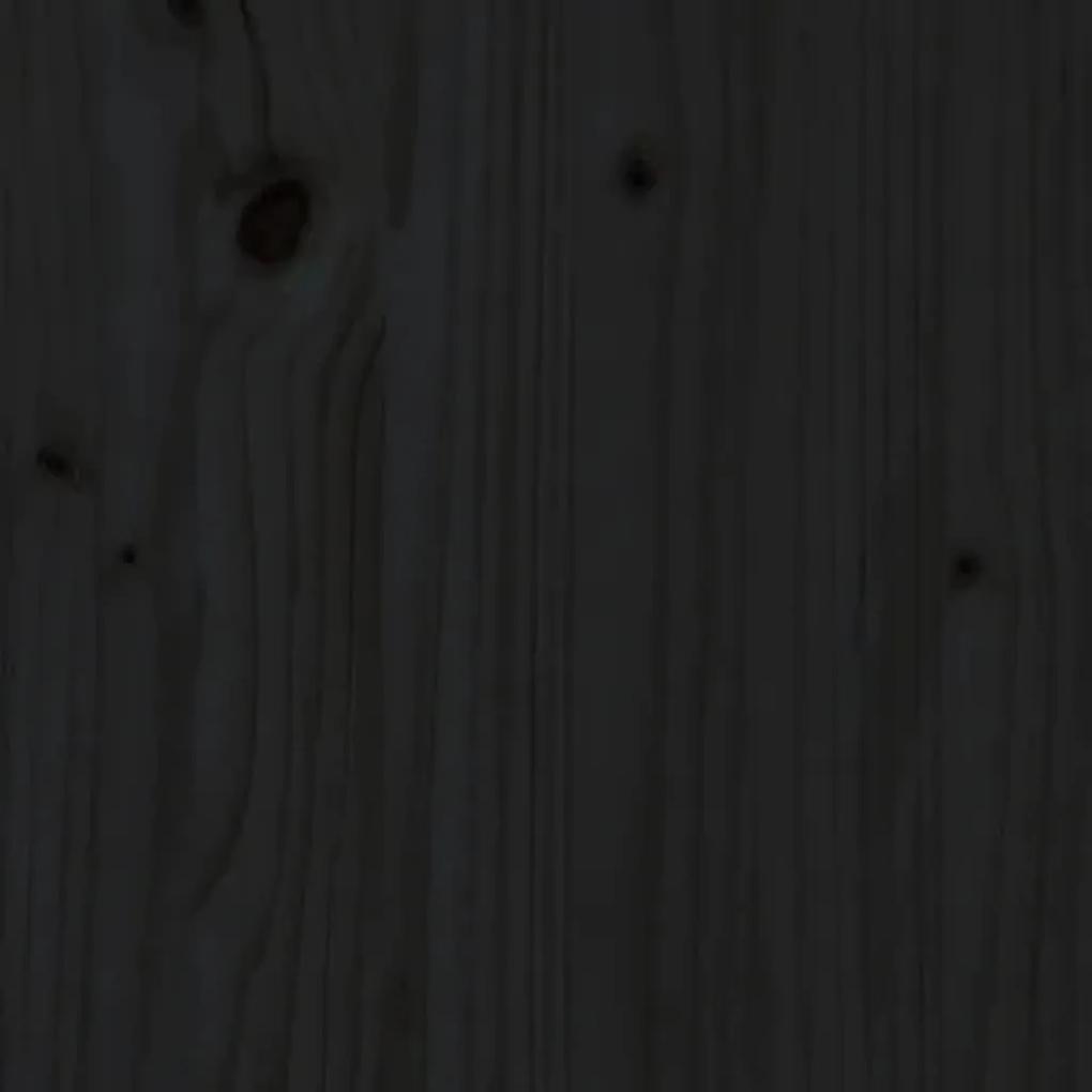 Cadru de pat, 100x200 cm, negru, lemn masiv Negru, 100 x 200 cm