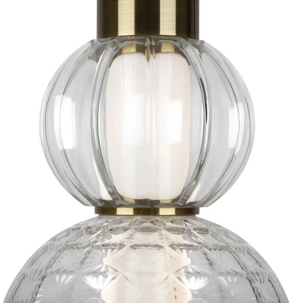 Pendul LED design modern Collar auriu, transparent, alb
