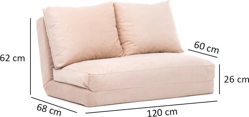 Canapea crem extensibilă 120 cm Taida – Balcab Home