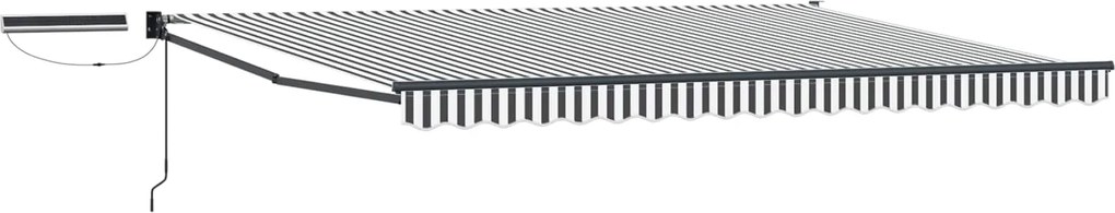 vidaXL Cort electric retractabil Antracit și Alb 4,5 × 3 m