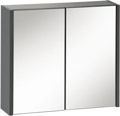 Dulap baie suspendat cu 2 usi si oglinda, Ibiza Antracit, l60xA16xH55 cm