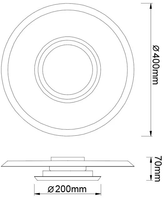 Plafoniera LED design tehnic, diametru 40cm Tina MA-9003