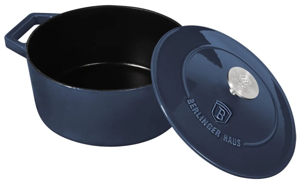 RESIGILAT - Oala fonta emailata cu capac 20 cm Aquamarine Berlinger Haus BH 6521