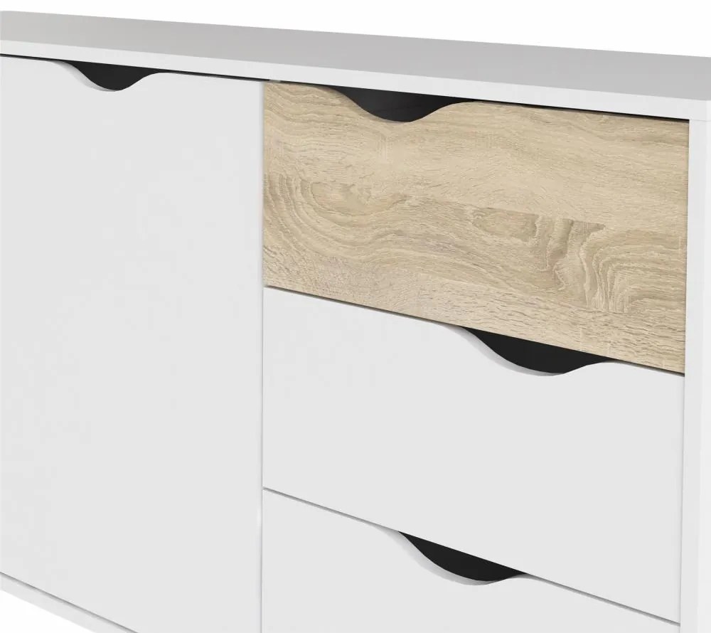 Comoda alba OSLO 75381 cu 3 sertare
