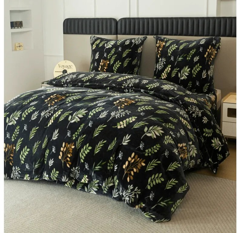 Lenjerie cocolino ZELNOIR negru Dimensiune lenjerie de pat: 2 buc 70 x 90 cm | 200 x 220 cm