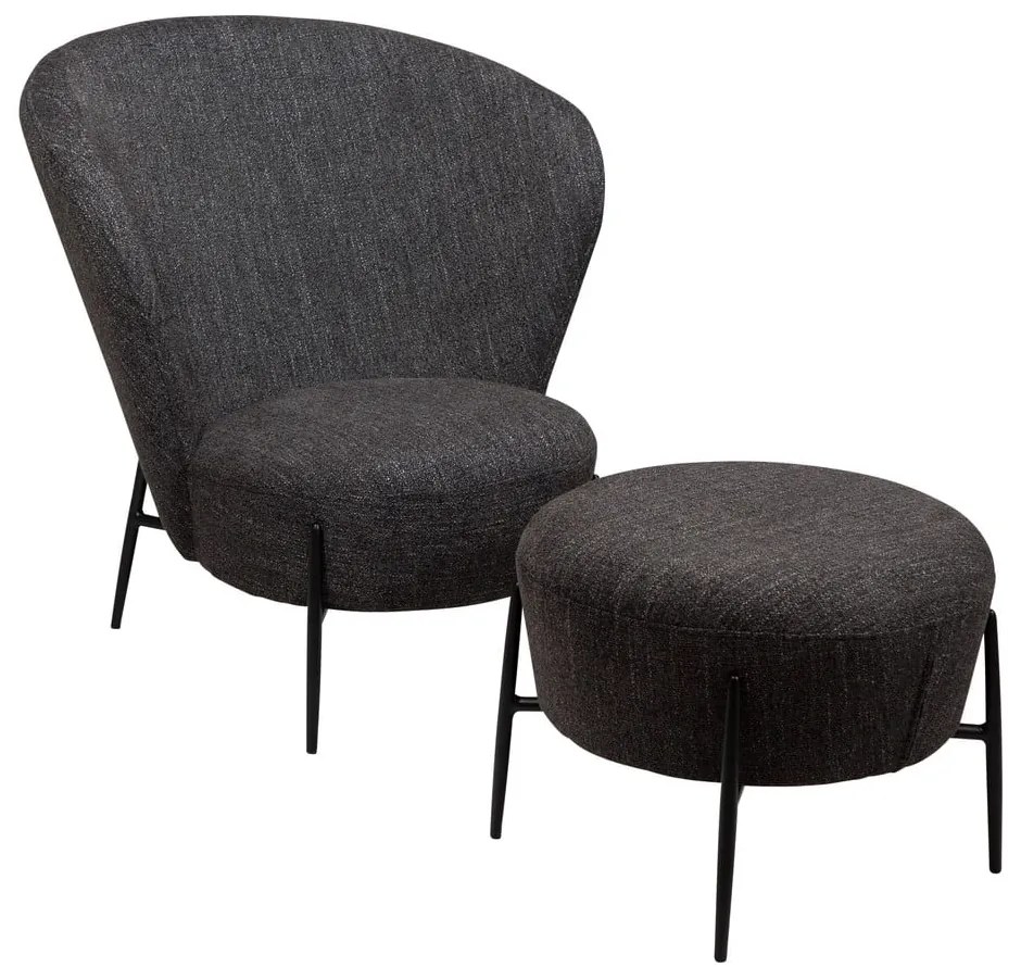 Fotoliu gri antracit cu tapițerie din țesătură bouclé Orbit – DAN-FORM Denmark