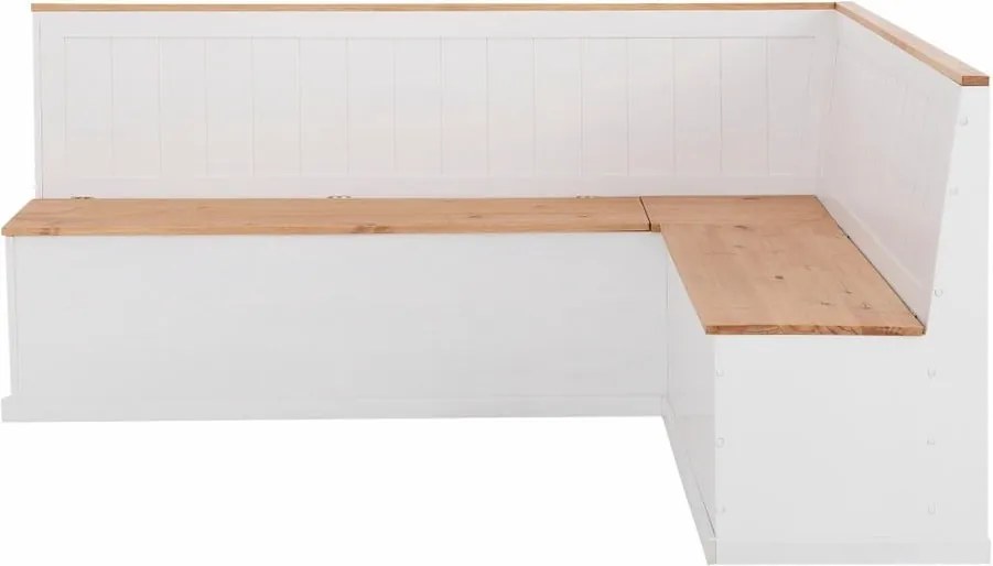 Bancă de colț variabilă din lemn masiv de pin Støraa Silas, alb