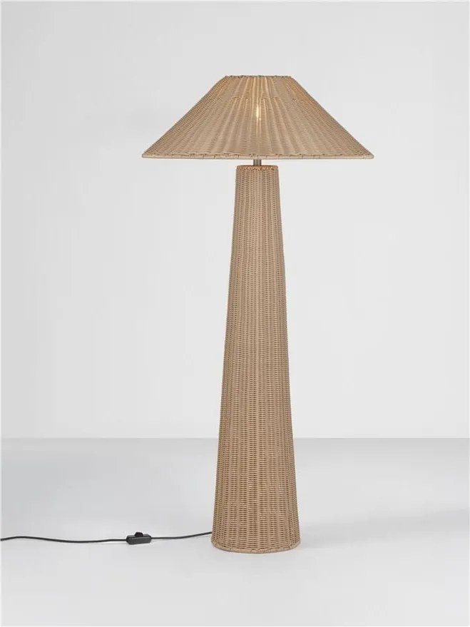 Lampa de podea din ratan sintetic pentru exterior Plom maro deschis