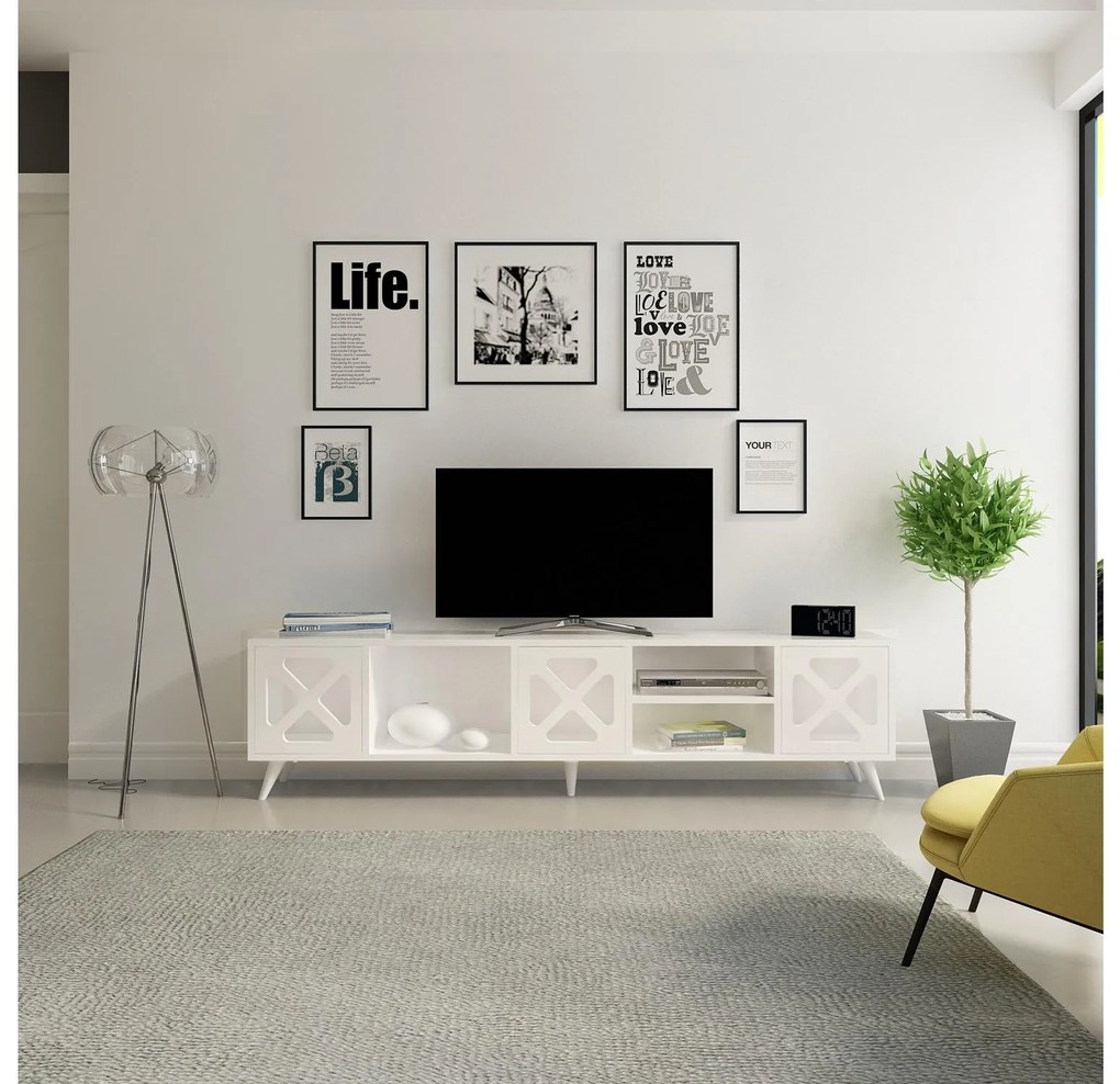 Dulap TV Sinofella (alb). Promo -22%. 1107319