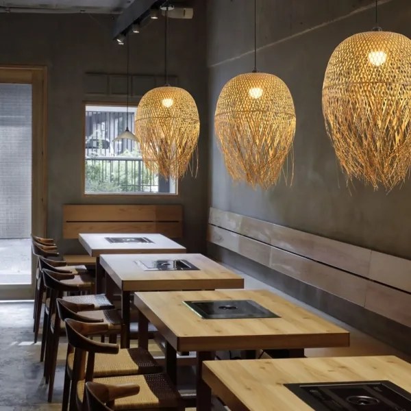 Lustră pe cablu Immax 08271L HILO 1xE27/40W/230V d. 45 cm bambus