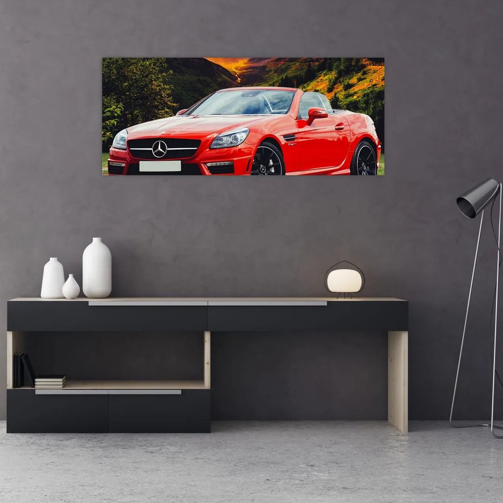 Tablou - Mercedes roșu (120x50 cm)