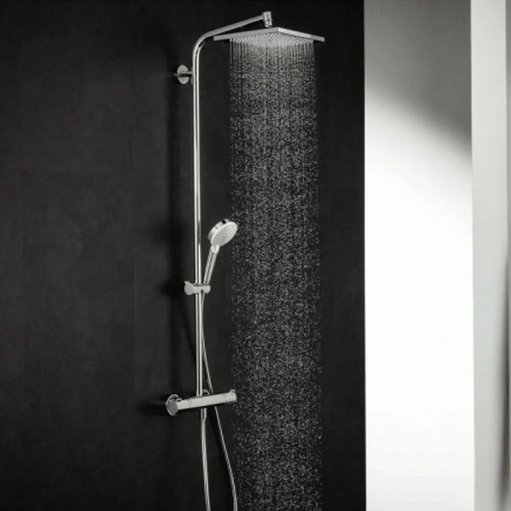 Set de dus E 240 Showerpipe cu termostat, crom Crom lucios