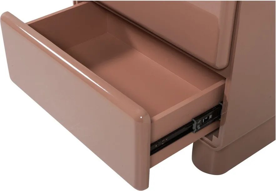 Noptieră roz cu aspect lucios Lustra – WOOOD