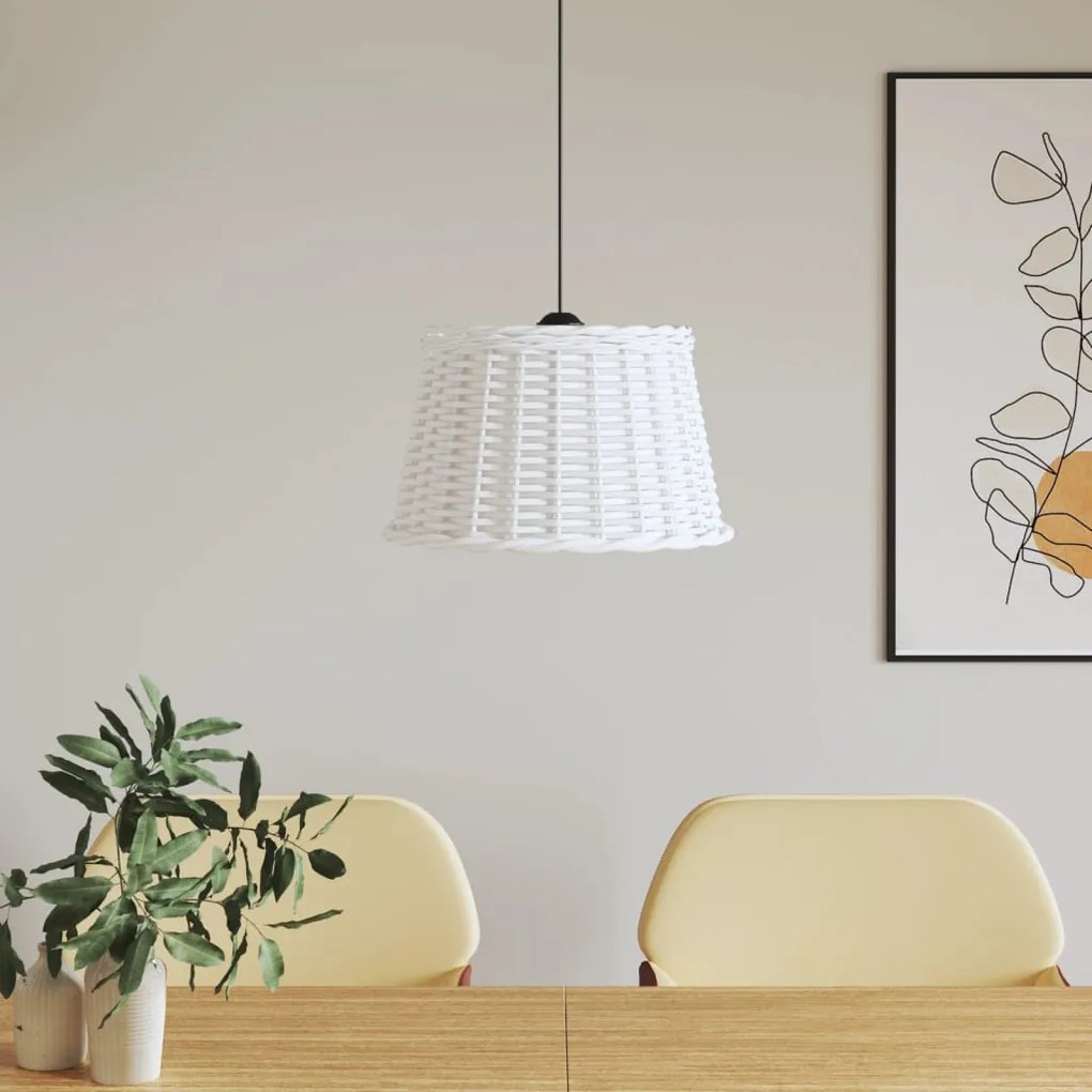 vidaXL Abajur lustră, alb, Ø45 x 28 cm, răchită