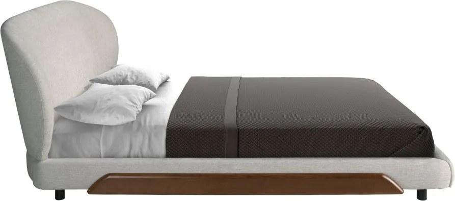 Pat dublu tapitat design LUX Light grey 180x200cm