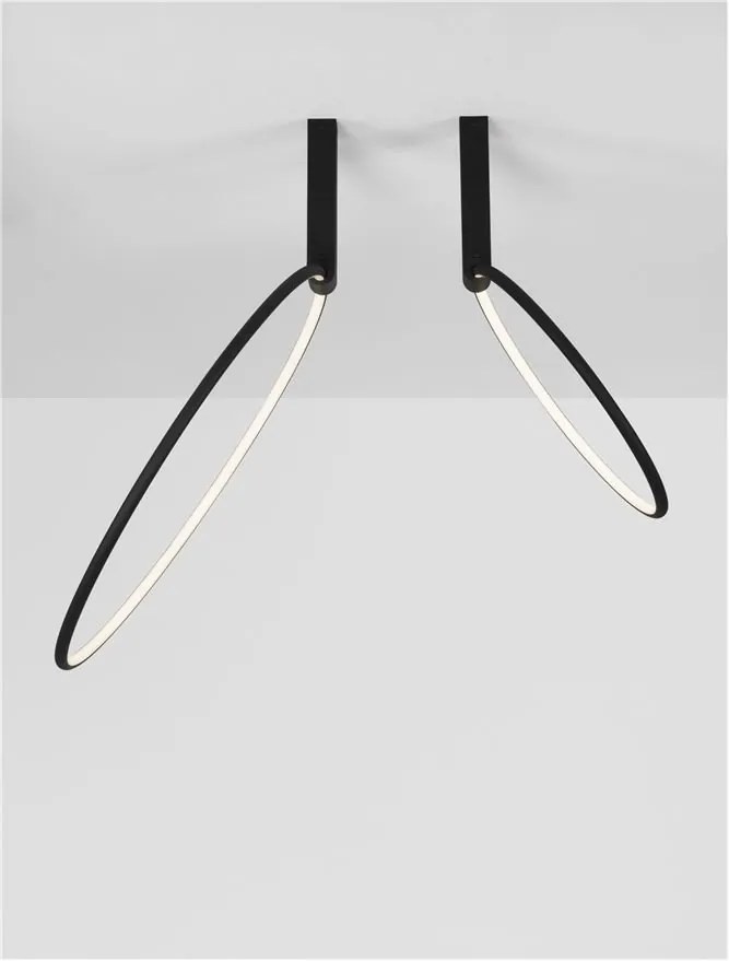 Lustra LED aplicata ajustabila GARVE neagra 70W