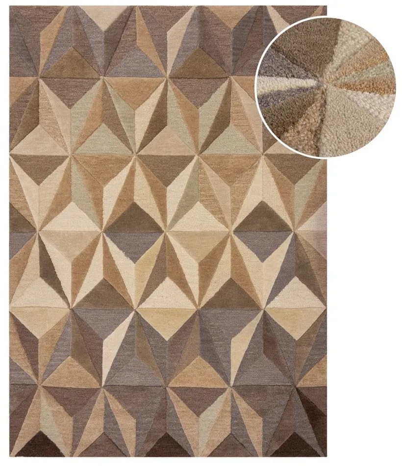 Covor bej din lână 160x230 cm Reverie – Flair Rugs