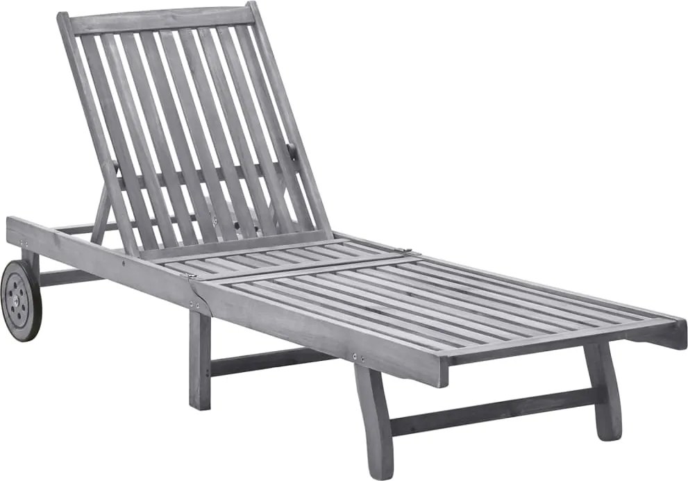 vidaXL Șezlong de plajă, lemn masiv de acacia