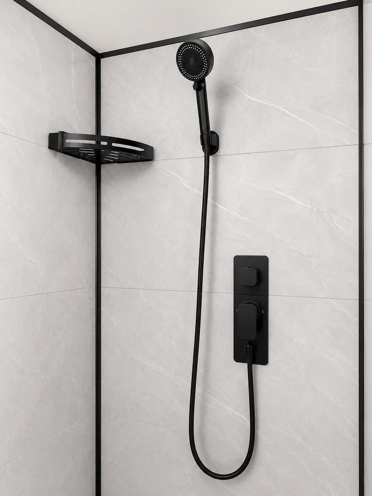 Cabina de dus semirotunda Paris-90, dimensiune 90×90 cm, panouri compozit cu aspect de faianta
