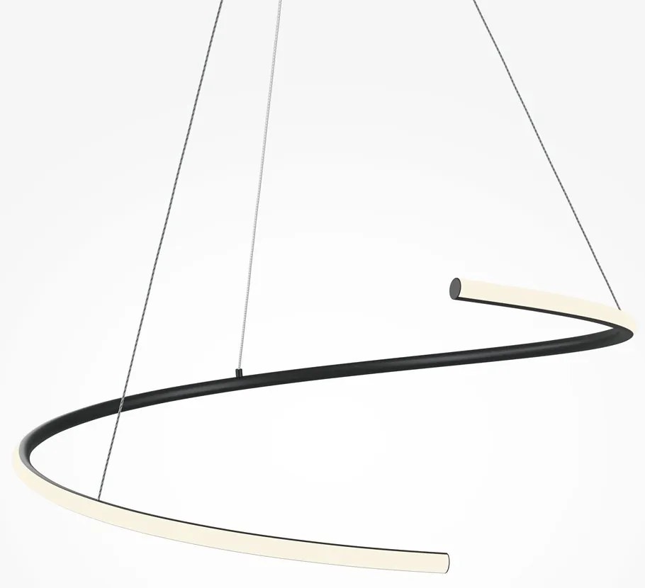 Lustra LED suspendata design circular Curve negru