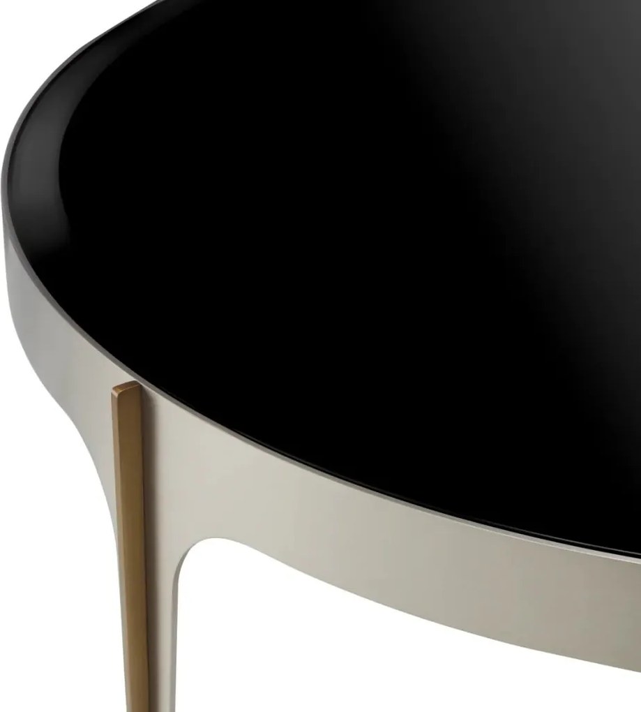 Masuta de Cafea Design LUX, Otel, Sticla, Negru, Artemisa