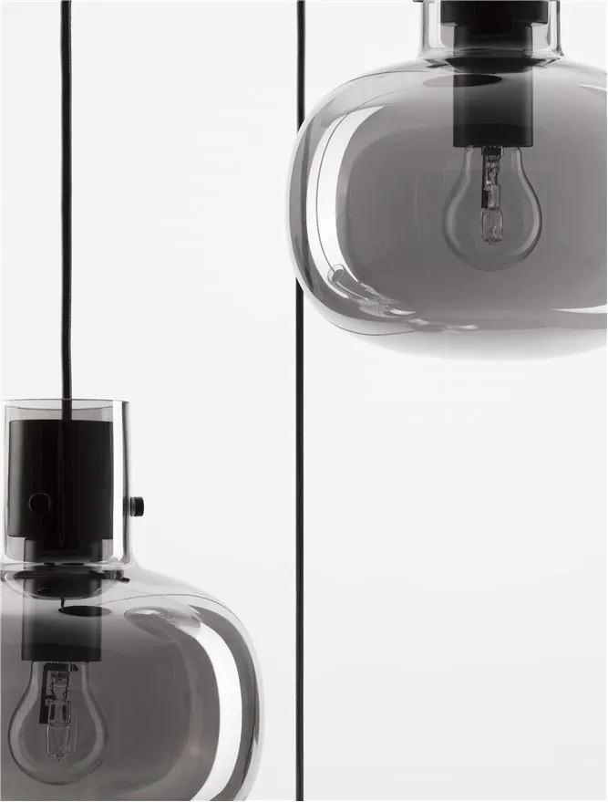Lustra cu 3 pendule design modern CINZIA fumuriu
