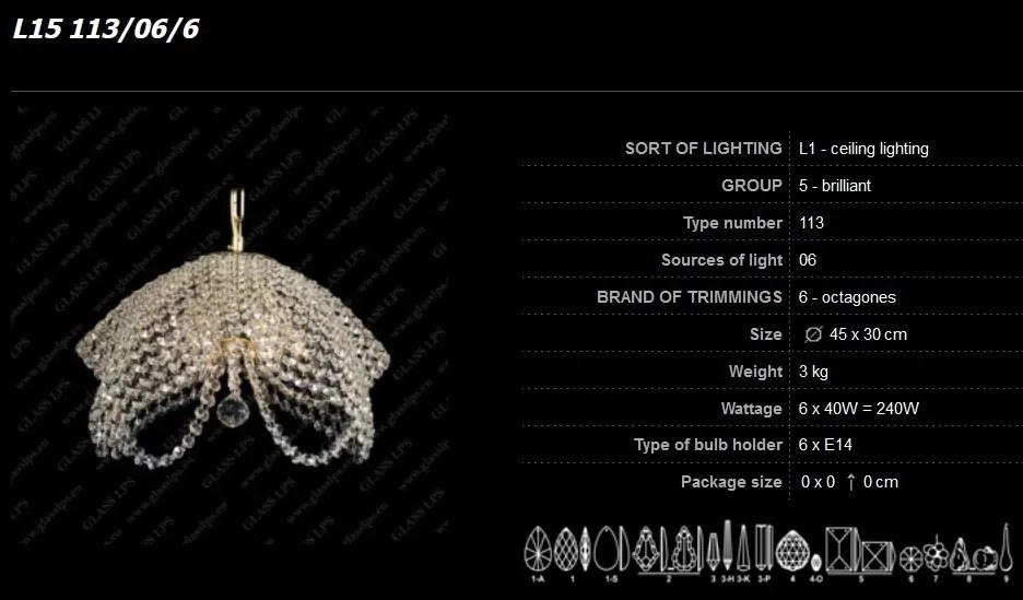 Lustra cristal Bohemia L15 113/06/6