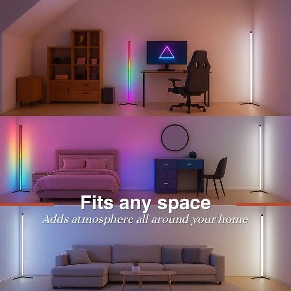 Grundig - Lampă de podea LED RGBW reglabilă LED/6W/230V + telecomandă