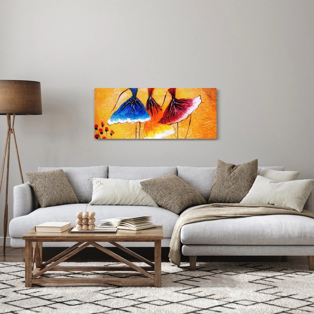 Tablou - Pictură în ulei, balerina (120x50 cm)