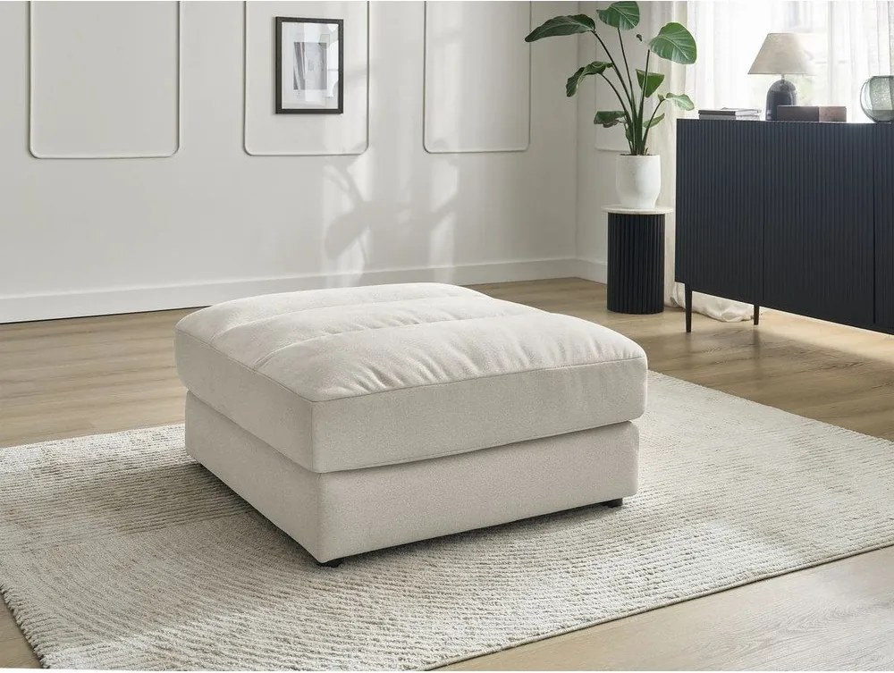 Taburet bej cu tapițerie din catifea Sierra – Bobochic Paris