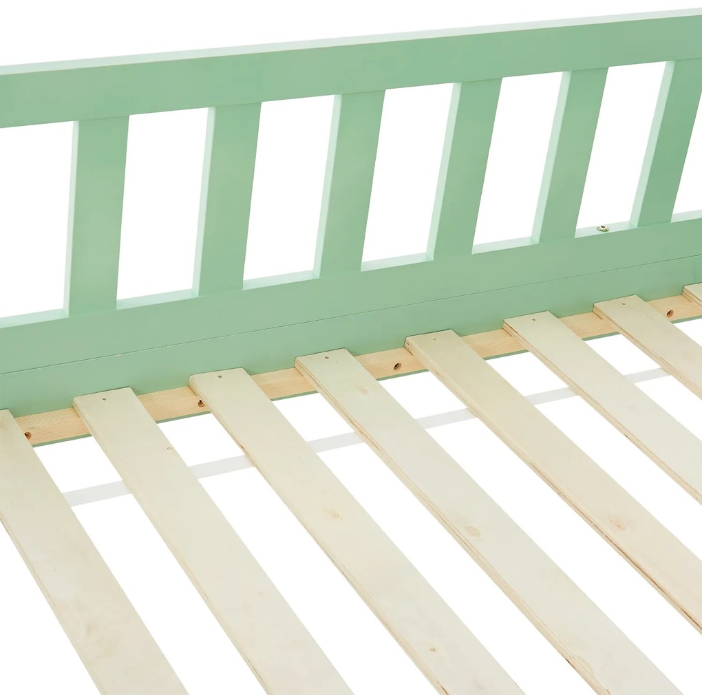 Patut Marli 90 x 200 cm cu 2 sertare si grilaj cu lamele - mentol