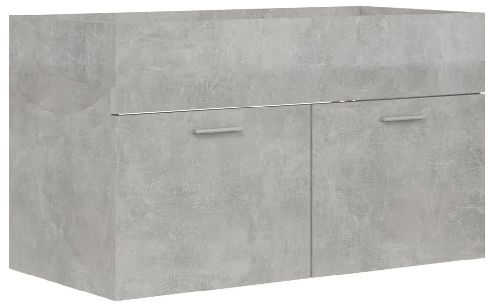 804660 vidaXL Dulap de chiuvetă, gri beton, 80x38,5x46 cm, PAL