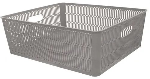 Coș de plastic stivuibil Orion NESTA, 38 x 33 x12,7 cm, gri, L