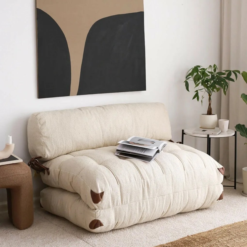 Canapea extensibilă Fold Teddy 2 Cream