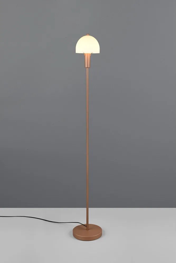 Lampadar în culoarea bronz cu abajur din sticlă (înălțime 120 cm) Glenn – Reality