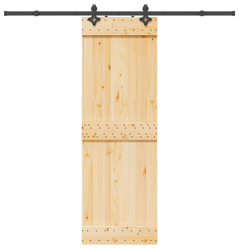 vidaXL Ușă glisantă cu set de feronerie 70x210 cm, lemn masiv de pin
