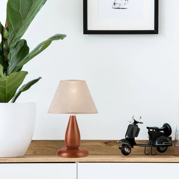 Lampă de masă PERA 1xE27/60W/230V maro/fag