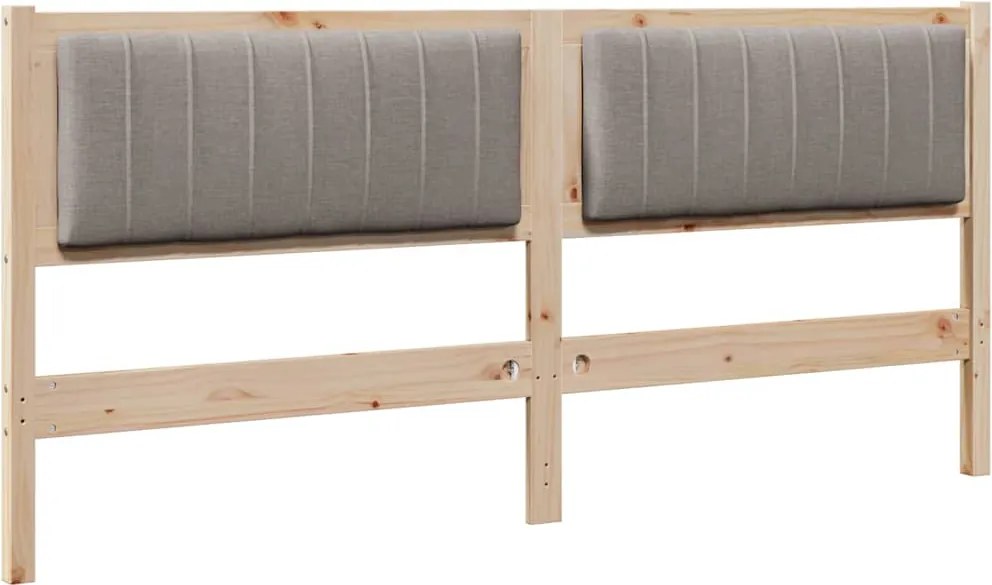 vidaXL Tăblie tapițată cu headboard Maro 180 cm Lemn de pin masiv