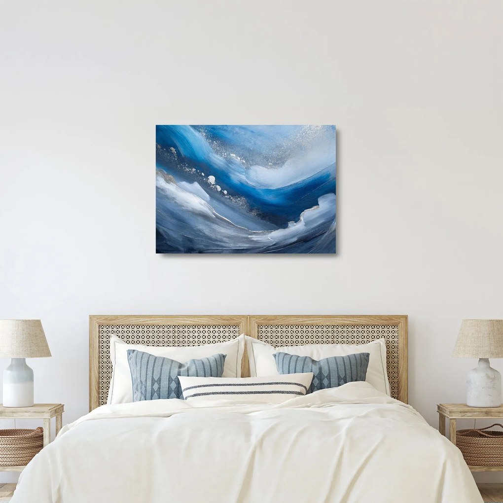 Tablou pe sticlă - Abstractizarea oceanului (70x50 cm)