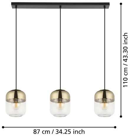 Lustră pe cablu MARYVILLA 3xE27/40W/230V Eglo 900551