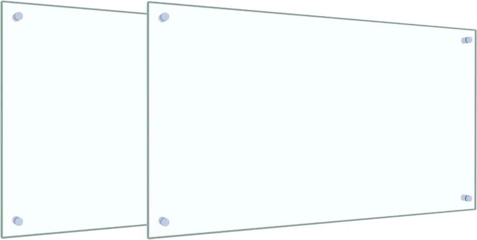 vidaXL Panou de bucătărie 2 pcs Transparent 90 x 50 cm