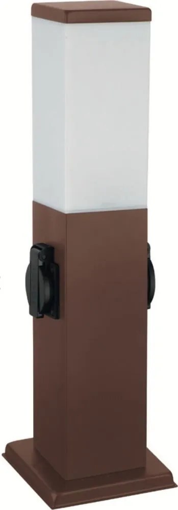 Brilagi - Lampă de exterior cu 2 prize SCHUKO, 1xE27/15W/230V, 40 cm, IP44, maro