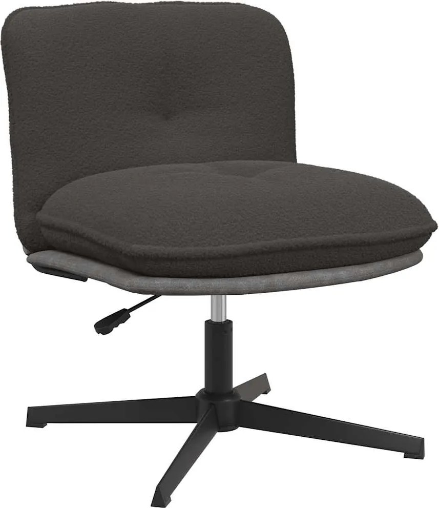 vidaXL Scaun de birou pivotant, țesătură gri închis ondulată ca lână