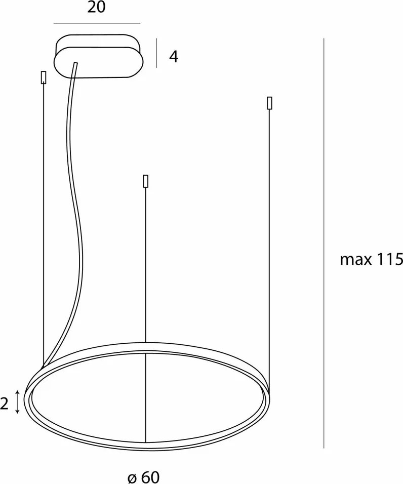 Lustra circulara LED IP44 diametru 60cm Visual alb