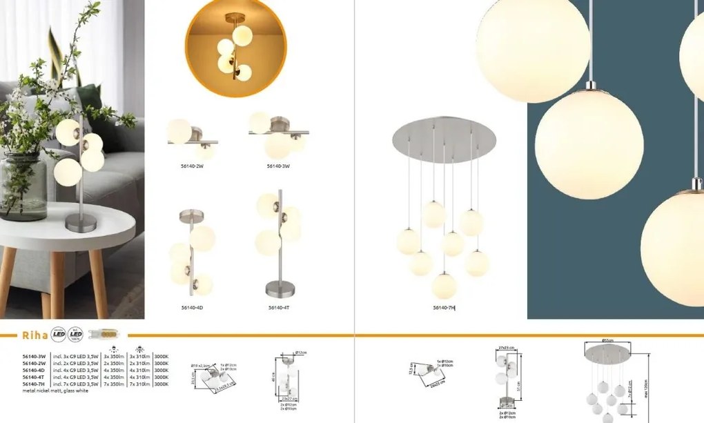 Lustra aplicata design modern RIHA 7L