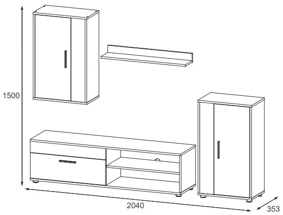 Mobilier living Beth (Stejar sonoma + Alb). 1041891