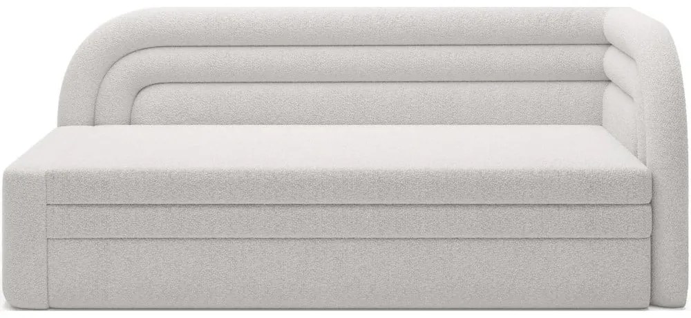 Canapea crem extensibilă/cu spațiu de depozitare cu tapițerie din țesătură bouclé cu colț pe partea dreaptă 223 cm Fabillo – ELTAP