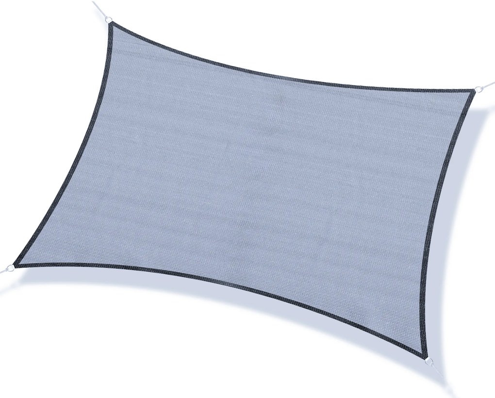 Outsunny Voile d'ombrage rectangulaire 4 x 3 m polietilen de înaltă densitate Protecție UV Cu sac de depozitare - Nuanță de gri | Aosom Romania