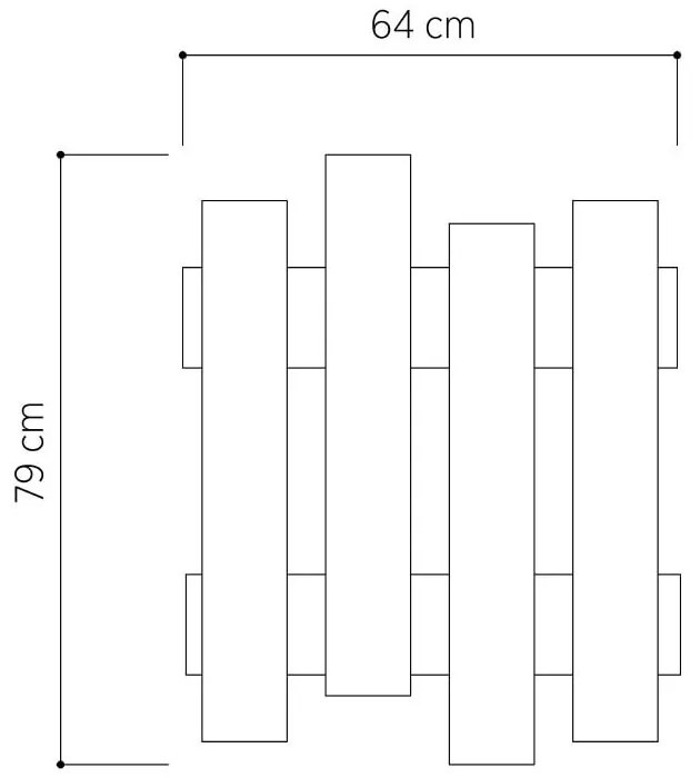 Cuier perete în decor de lemn de stejar Wave Oak